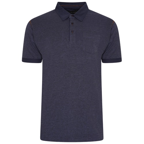 KAM Indigo Washed Polo Moonlight